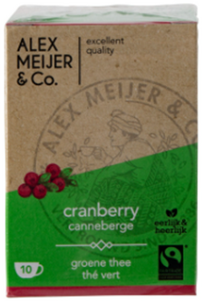 Alex Meijer Tee, gr&uuml;n-Cranberry Fairtrade